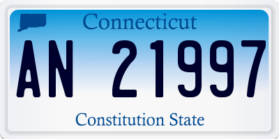CT license plate AN21997