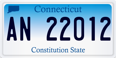 CT license plate AN22012