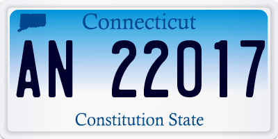 CT license plate AN22017