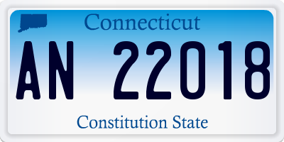 CT license plate AN22018