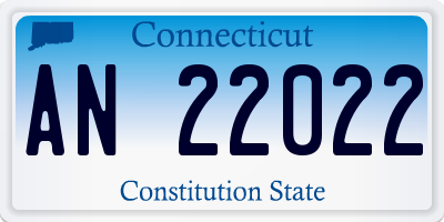 CT license plate AN22022