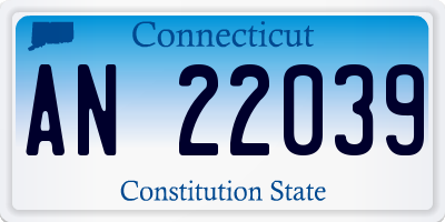 CT license plate AN22039