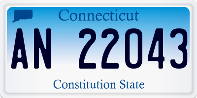 CT license plate AN22043