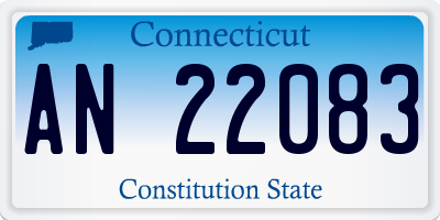 CT license plate AN22083