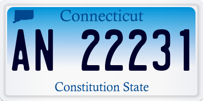 CT license plate AN22231