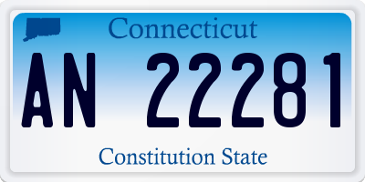 CT license plate AN22281