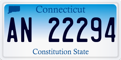 CT license plate AN22294