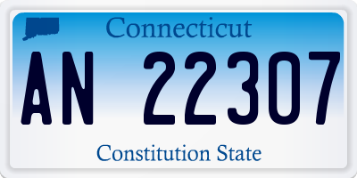 CT license plate AN22307