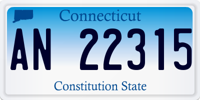 CT license plate AN22315