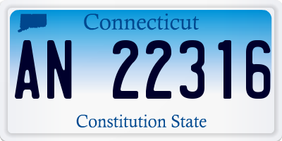 CT license plate AN22316