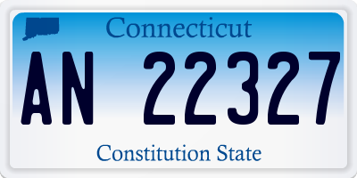 CT license plate AN22327