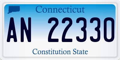 CT license plate AN22330