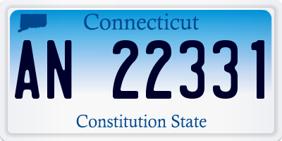 CT license plate AN22331