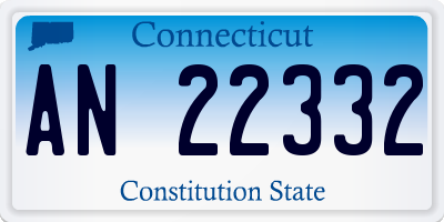 CT license plate AN22332