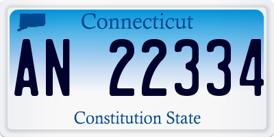 CT license plate AN22334