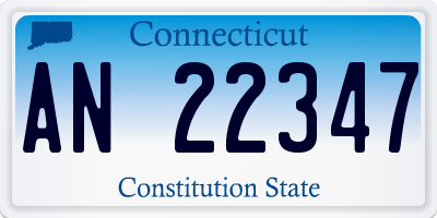 CT license plate AN22347