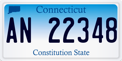 CT license plate AN22348