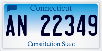 CT license plate AN22349