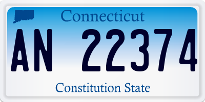 CT license plate AN22374