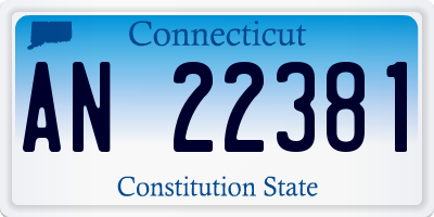 CT license plate AN22381