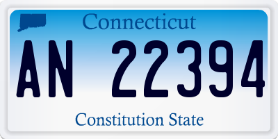 CT license plate AN22394