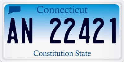 CT license plate AN22421