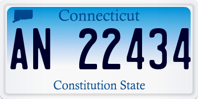 CT license plate AN22434