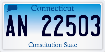 CT license plate AN22503