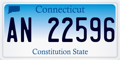 CT license plate AN22596