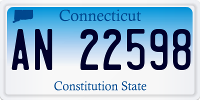 CT license plate AN22598