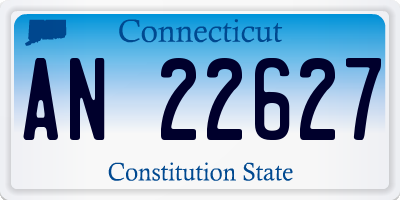 CT license plate AN22627