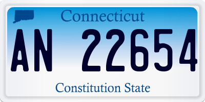 CT license plate AN22654