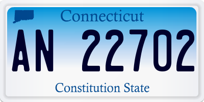 CT license plate AN22702