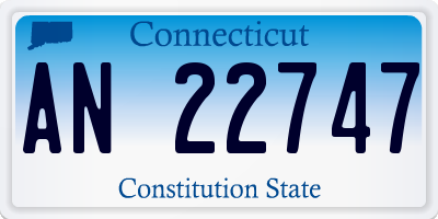 CT license plate AN22747