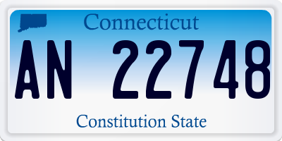 CT license plate AN22748