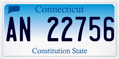 CT license plate AN22756
