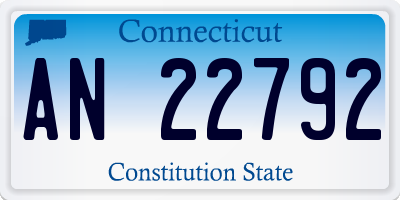 CT license plate AN22792