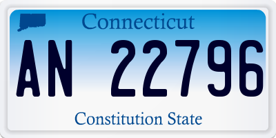 CT license plate AN22796