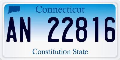 CT license plate AN22816