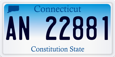 CT license plate AN22881