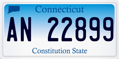 CT license plate AN22899