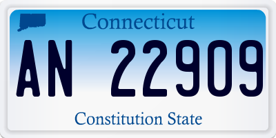 CT license plate AN22909