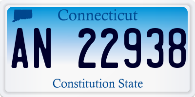 CT license plate AN22938