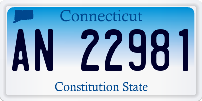 CT license plate AN22981