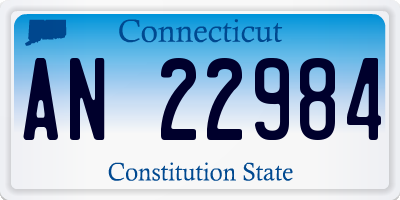 CT license plate AN22984