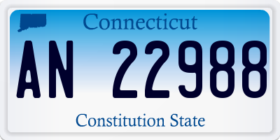 CT license plate AN22988