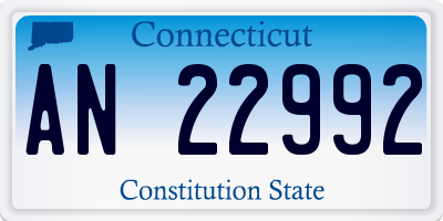 CT license plate AN22992