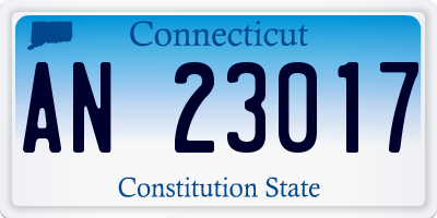 CT license plate AN23017