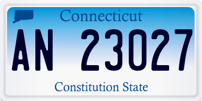 CT license plate AN23027