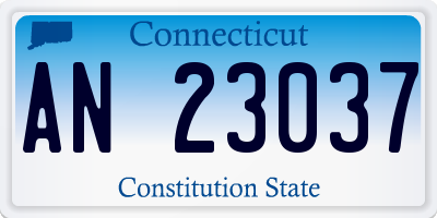 CT license plate AN23037
